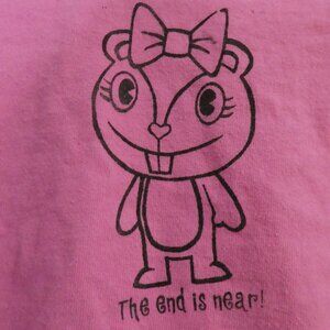 FRUIT OF THE LOOM - Heavy Cotton | size 10/12 | The End Is Near Pink Tee